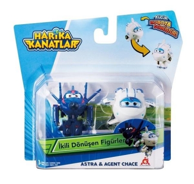 Super Wings 2-pak figurek transf. Astra&AgentChase