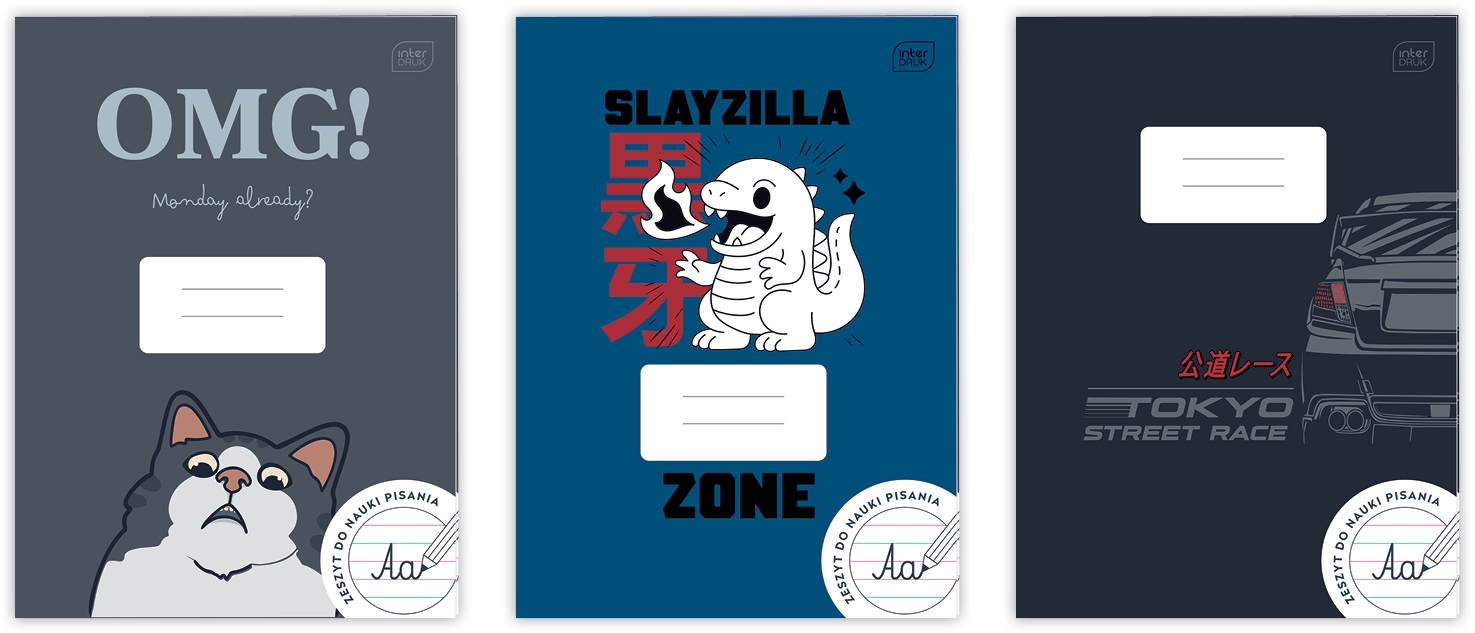 Zeszyt do nauki pisania UV A4/32k trzy linie UV - Boys, 1 szt