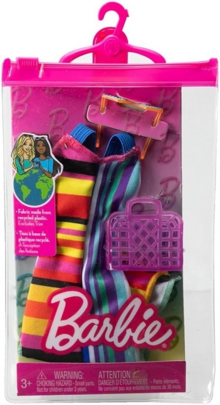 Ubranka Barbie Fashion Sukienka w paski (GWD96/HJT22)