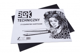 Blok techniczny z czarnymi kartkami A3/10k.