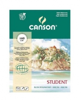 Blok rysunkowy Canson Student A5 160g 30ark fakturowany (zielony) (100554859)