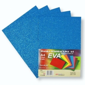 Pianka brokatowa A4 Eva niebieska biodegradowalna 5szt