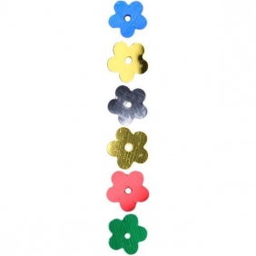 Cekiny kwiaty 10 mm 5x5g - metaliczne, 5 kolorów (340768)