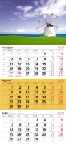 Kalendarz ścienny, trójdzielny 2024 (T-106T-02)