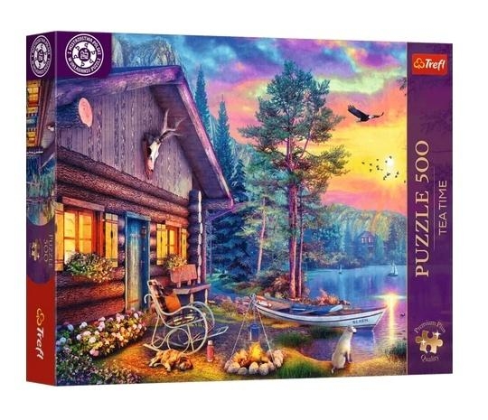 Puzzle 500 Tea Time Przystań o zachodzie słońca