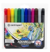 Centropen: Markery akwarelowe Aquarelle, 12 kolorów