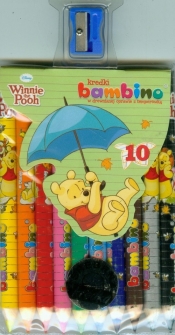 Kredki Bambino drewniane 10 kolorów z temperówką Kubuś Puchatek - <br />