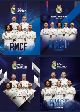Zeszyt A5 w trzy linie 16 kartek Real Madrit 20 sztuk mix