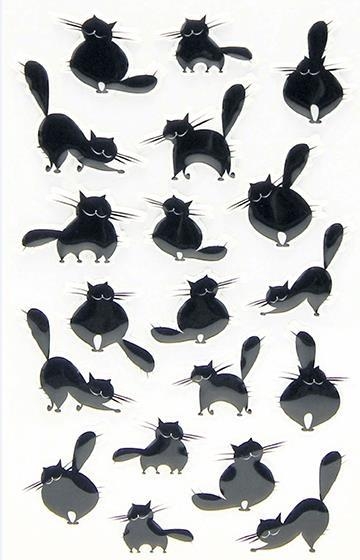Naklejki 3D Czarne Koty