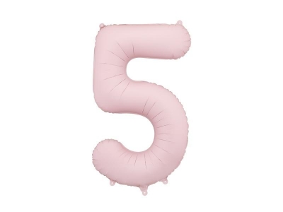 Balon foliowy cyfra 5 86cm jasny różowy