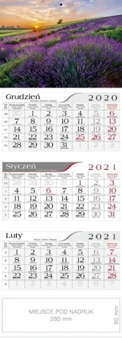 Kalendarz 2021 Trójdzielny Lawenda CRUX