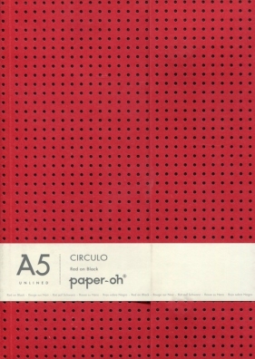 Notatnik A5 Paper-oh Circulo Red on Black gładki
