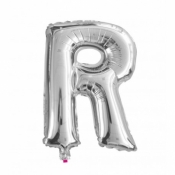 Balon Litera "R" 40cm srebrny