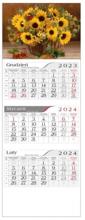 Kalendarz 2024 Trójdzielny Słoneczniki