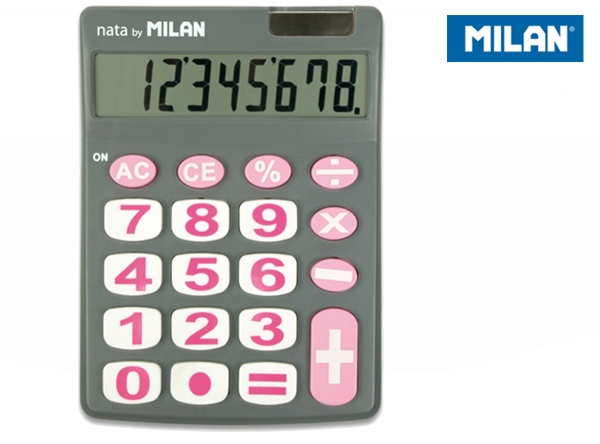 Kalkulator z dużymi klawiszami Milan - Szary (151708GBL)