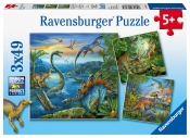 Ravensburger, Puzzle 3x49: Fascynujący świat dinozaurów (9317)