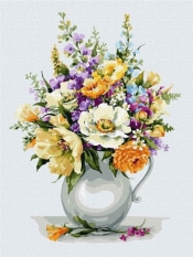 Malowanie po numerach-Uroczy bukiet kwiatów 30x40