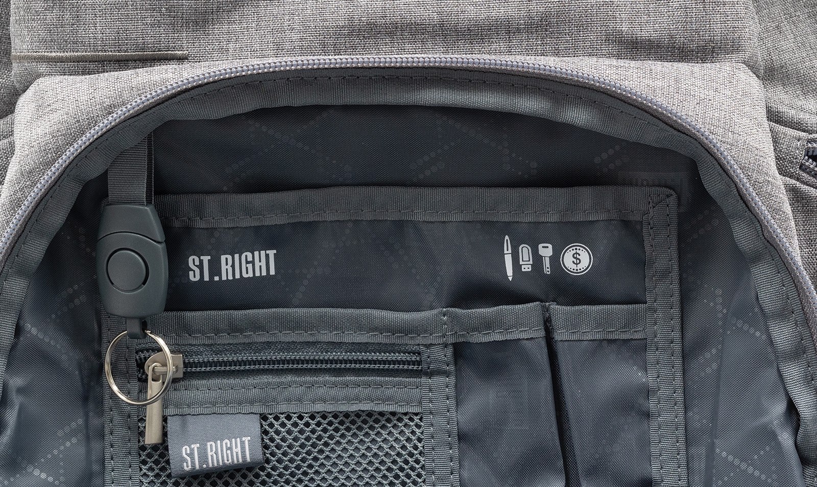 Plecak szkolny St.Right BP-35 - Dim Gray Melange