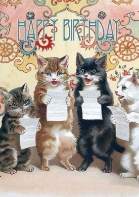 Karnet B6 z kopertą Urodziny Chór kotów