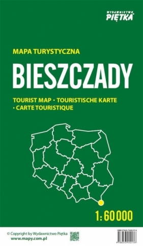 Bieszczady. Mapa turystyczna 1:60 000 składana