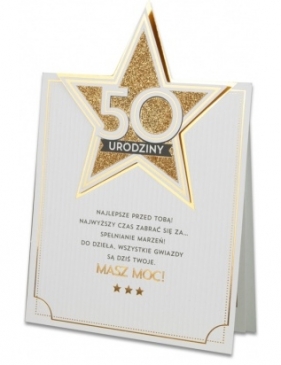 Karnet stojący 50-te urodziny gwiazda