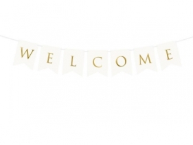 Baner Welcome biały 15x95cm