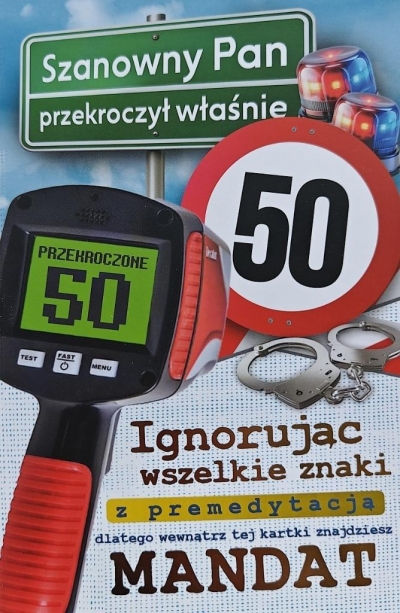 Karnet Urodziny z mandatem 50 lat