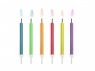 Świeczka urodzinowa Partydeco Kolorowe Płomienie, mix 6 kolorów 6cm/6szt. (SCK-1)