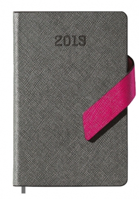Kalendarz ksiąkowy A6 szary z klipsem mag 2019 (925217)