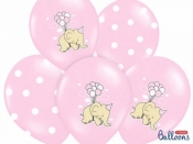 Balon gumowy Partydeco 30cm, Słonik, Pastel Pink Mix (1 op. / 6 szt.) różowy jasny 300 mm (SB14P-256-000-6)
