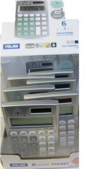 Kalkulator kieszonkowy Silver mix dsp (6szt) MILAN