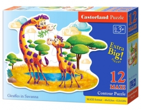 Puzzle maxi Konturowe: Giraffes in Savanna 12 (B-120178)