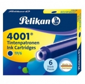 Naboje krótkie Pelikan 4001 TP/6, 6 szt. - niebieskie (301176)