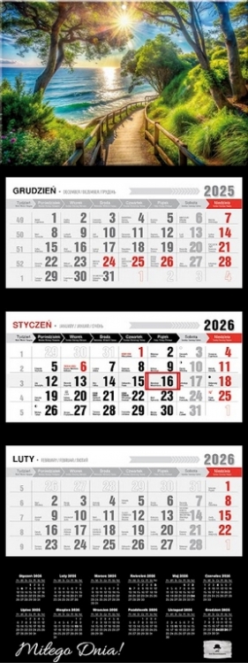 Kalendarz 2026 trójdzielny premium - Pejzaż