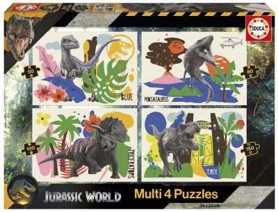 <img src='https://webimage.pl/pics/178/5/d8412668205178.jpg' style='height:440px' /> Puzzle Jurassic World 50 + 80 + 100 + 150 114276