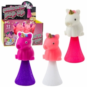 Skaczący jednorożec na sprężynie Pop Up 10cm MIX