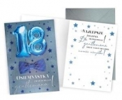 Karnet Urodziny 18 niebieski