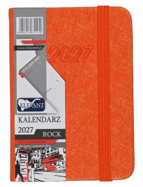 Kalendarz 2027 A7 tygodniowy Rock - pomarańczowy