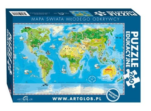 Mapa świata młodego odkrywcy Puzzle edukacyjne 260
	 (8179)