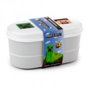 Minecraft-Postacie - Okrągłe pudełka Bento na lunch z widelcem i łyżką