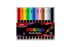 Marker akrylowy Mocalo pędzelkowy, 12 kolorów