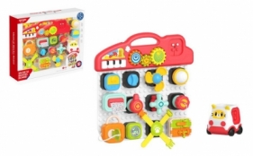 Zabawka dla malucha tablica manipulacyjna z autkiem