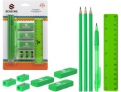 Zestaw szkolny green 3 ołówki, 3 gumki SCALING
