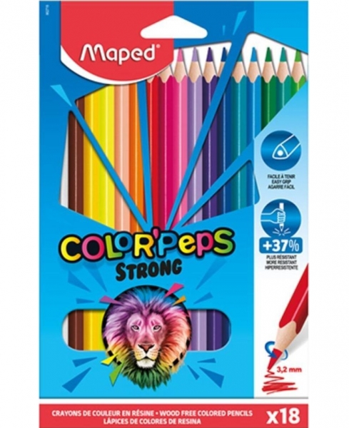 Kredki trójkątne Color'Peps Strong - 18 kolorów (MPD-862718)