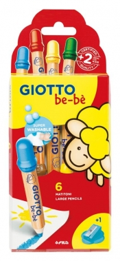 Kredki ołówkowe Giotto BeBe, 6 kolorów