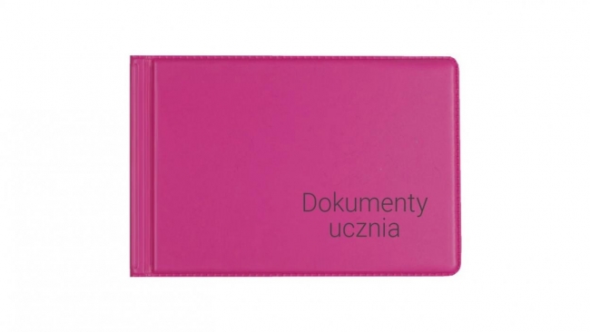 Okładka na dokumenty ucznia małe pink
