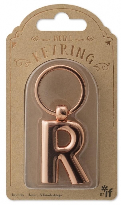 Metalowy brelok do kluczy litera R Keyring