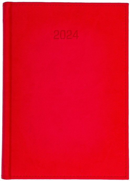 Kalendarz 2024 A4 tygodniowy z notesem Vivella czerwony