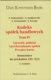 Kodeks spółek handlowych Tom 4 Łączenie podział i przekształcanie spółek Przepisy karne