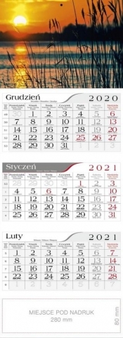 Kalendarz 2021 Trójdzielny Trzcina CRUX
